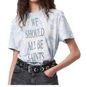 All Saints Graphic Tee with "We Should All Be Saints" Quote